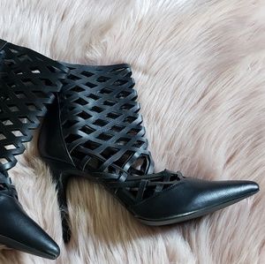 New! Black mesh booties
